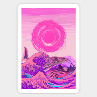 great wave off kanagawa whale orca Magnet